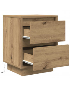 Comodini con Luci a LED 2 pz Rovere Artigianale 38x34x50 cm 2