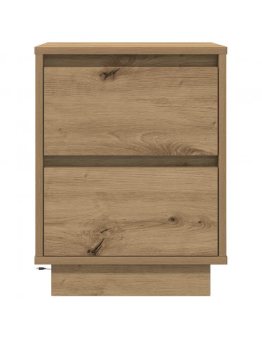 Comodini con Luci a LED 2 pz Rovere Artigianale 38x34x50 cm