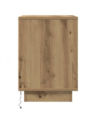 Comodini con Luci a LED 2 pz Rovere Artigianale 38x34x50 cm