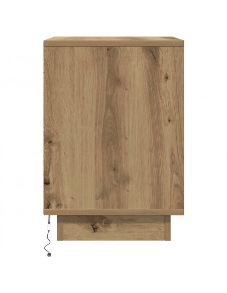 Comodini con Luci a LED 2 pz Rovere Artigianale 38x34x50 cm