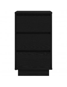 Comodino con Luci LED Nero 38x34x65 cm