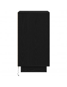 Comodino con Luci LED Nero 38x34x65 cm 2