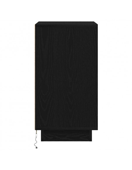Comodino con Luci LED Nero 38x34x65 cm