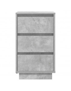 Comodino con Luci LED Grigio Cemento 38x34x65 cm