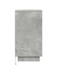 Comodino con Luci LED Grigio Cemento 38x34x65 cm 2