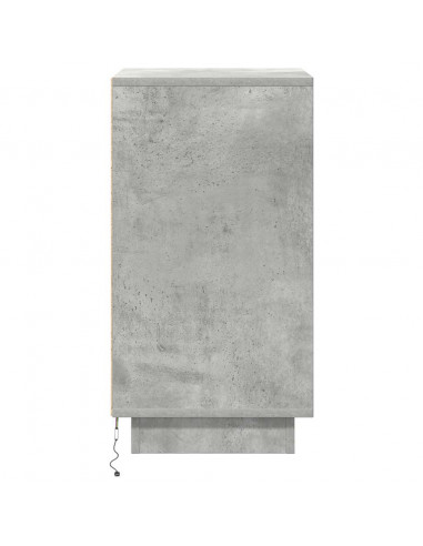 Comodino con Luci LED Grigio Cemento 38x34x65 cm