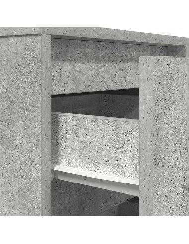 Comodino con Luci LED Grigio Cemento 38x34x65 cm