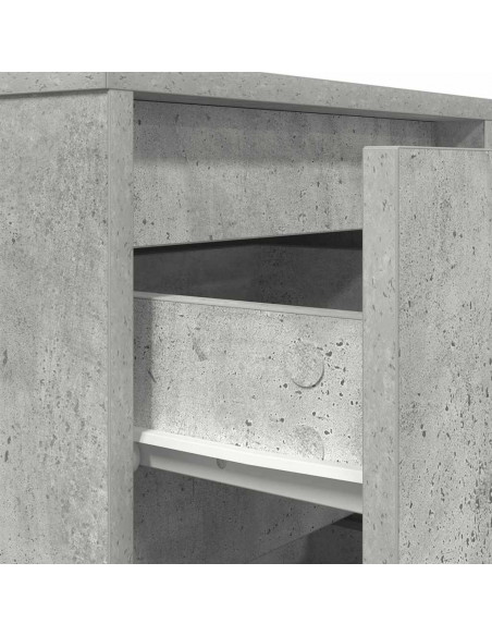 Comodino con Luci LED Grigio Cemento 38x34x65 cm