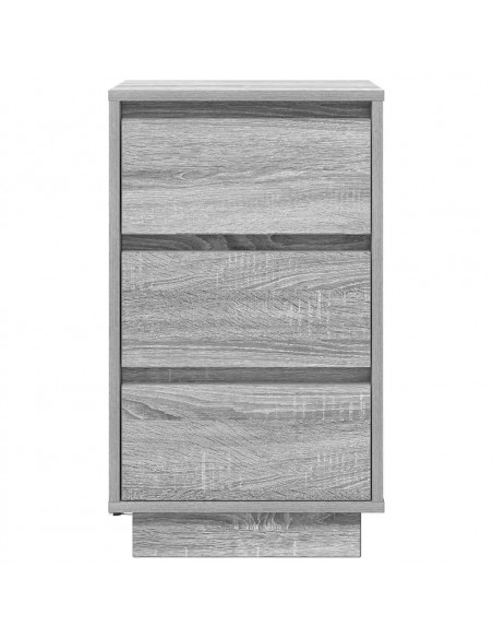Comodino con Luci LED Grigio Sonoma 38x34x65 cm