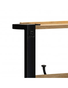 Appendiabiti 80x40x190 cm in Legno Massello Grezzo di Mango