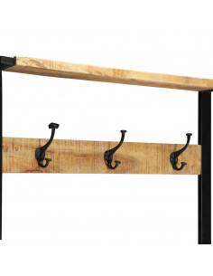 Appendiabiti 80x40x190 cm in Legno Massello Grezzo di Mango 2