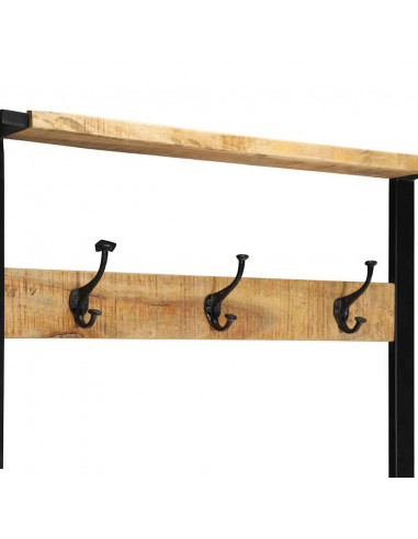 Appendiabiti 80x40x190 cm in Legno Massello Grezzo di Mango