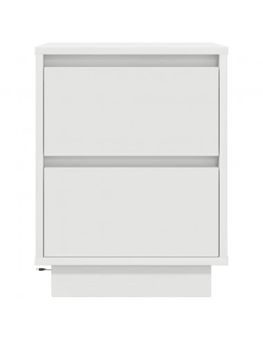 Comodini con Luci a LED 2 pz Bianco 38x34x50 cm