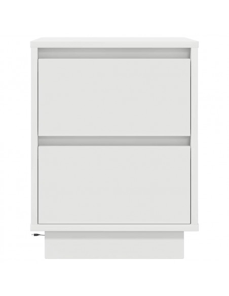 Comodini con Luci a LED 2 pz Bianco 38x34x50 cm