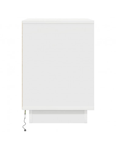 Comodini con Luci a LED 2 pz Bianco 38x34x50 cm