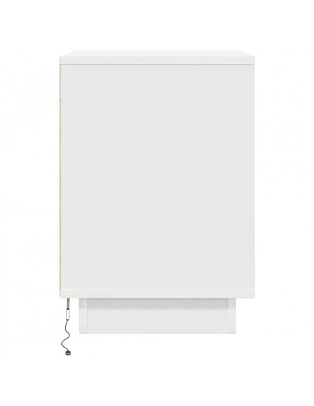 Comodini con Luci a LED 2 pz Bianco 38x34x50 cm