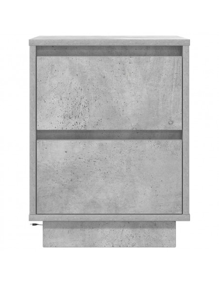 Comodini con Luci a LED 2 pz Grigio Cemento 38x34x50 cm