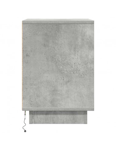 Comodini con Luci a LED 2 pz Grigio Cemento 38x34x50 cm