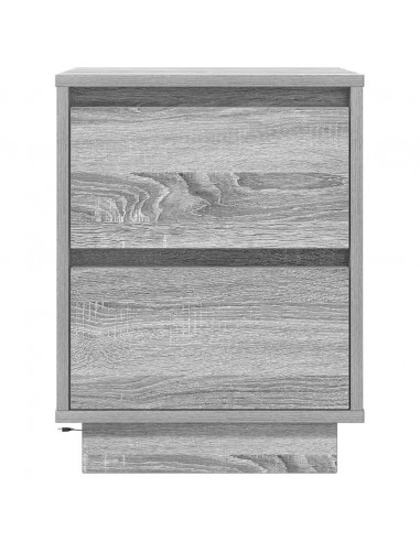 Comodini con Luci a LED 2 pz Grigio Sonoma 38x34x50 cm