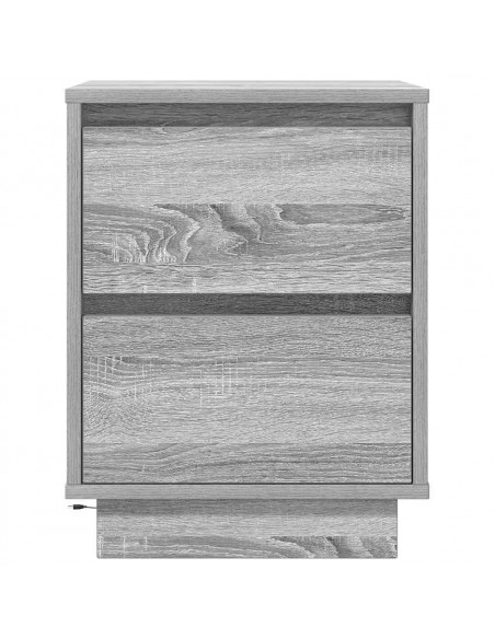 Comodini con Luci a LED 2 pz Grigio Sonoma 38x34x50 cm