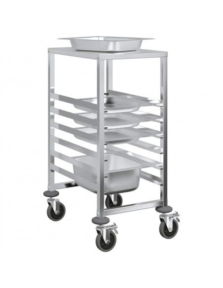 Carrello Portateglie con 6 GN Contenitori 39x55x87 cm