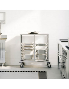 Carrello Portateglie con 12 GN Contenitori 75x55x87 cm 2
