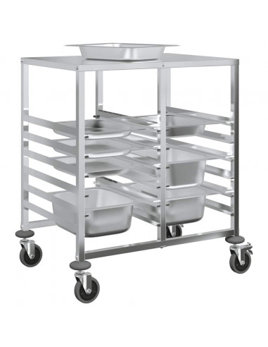 Carrello Portateglie con 12 GN Contenitori 75x55x87 cm