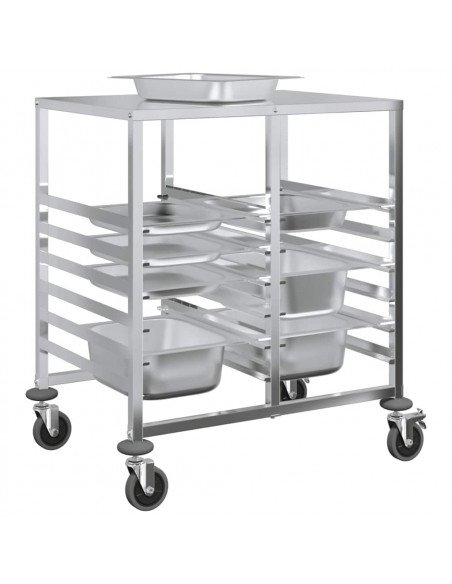 Carrello Portateglie con 12 GN Contenitori 75x55x87 cm