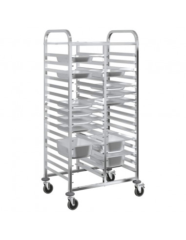 Carrello Portateglie con 32 GN Contenitori 75x55x162,5 cm