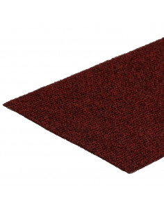 Tappetini per scale autoadesivi 30 pz 60x25 cm Bordeaux Rosso Rettangolari