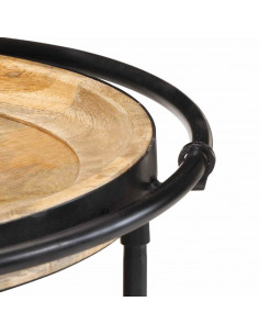 Tavolino da Salotto Ø55x60 cm in Legno Massello di Mango