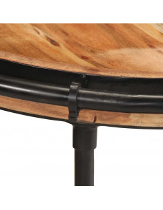 Tavolino Ø55x60 cm in Legno Massello di Acacia