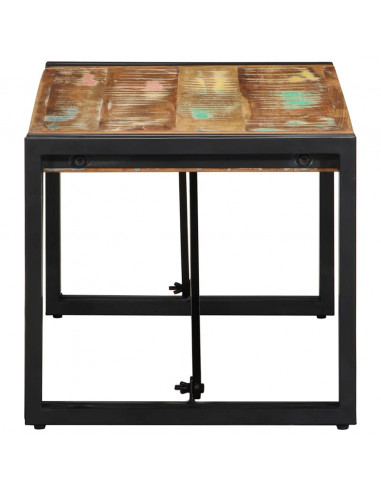 Tavolino Salotto Multicolore 80x40x35cm Legno Massello Recupero