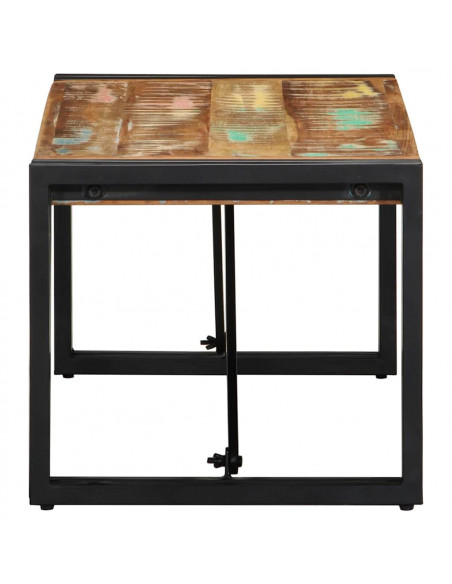 Tavolino Salotto Multicolore 80x40x35cm Legno Massello Recupero