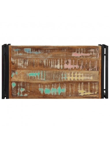 Tavolino Salotto Multicolore 80x40x35cm Legno Massello Recupero