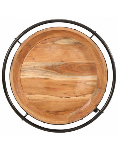 Tavolino Ø55x60 cm in Legno Massello di Acacia