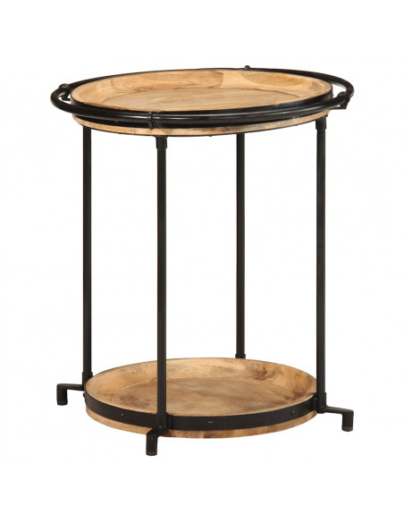 Tavolino da Salotto Ø55x60 cm in Legno Massello di Mango