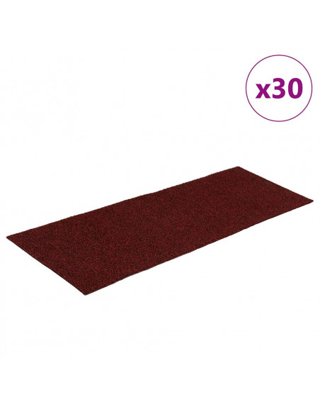 Tappetini per Scale Autoadesivi 30pz Rossi 60x25cm Rettangolare