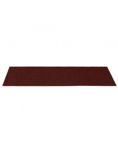 Tappetini per scale autoadesivi 30 pz 60x25 cm Bordeaux Rosso Rettangolari