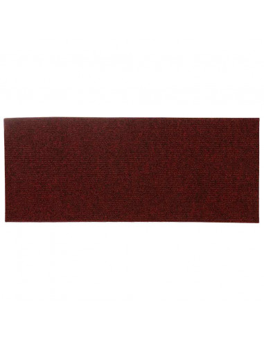 Tappetini per scale autoadesivi 30 pz 60x25 cm Bordeaux Rosso Rettangolari