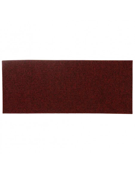 Tappetini per scale autoadesivi 30 pz 60x25 cm Bordeaux Rosso Rettangolari