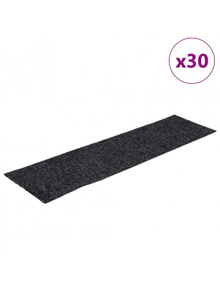 Tappetini per Scale Autoadesivi 30pz Grigi 76x20cm Rettangolare