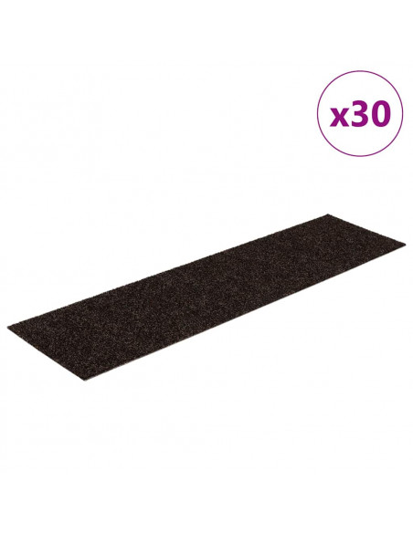 Tappetini per Scale Autoadesivi 30 pz Marrone Scuro 76x20 cm
