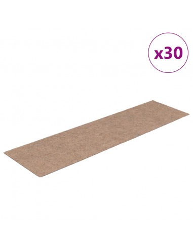 Tappetini per Scale Autoadesivi 30 pz Marrone Chiaro 76x20 cm