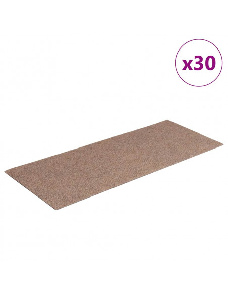 Tappetini per Scale Autoadesivi 30 pz Marrone Chiaro 60x25 cm