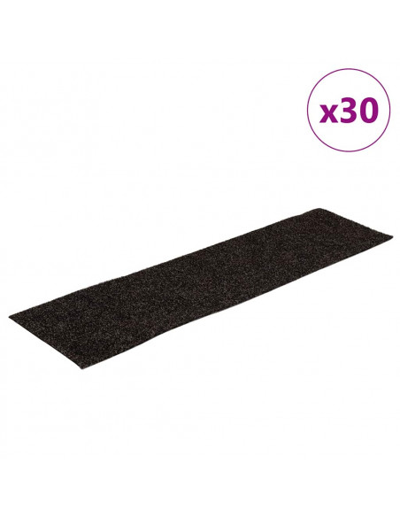 Tappetini per Scale Autoadesivi 30 pz Marrone 76x20 cm