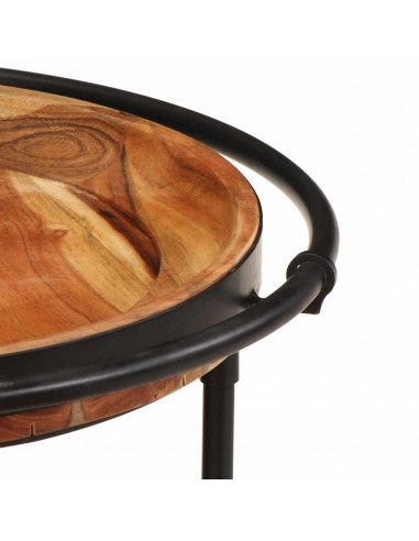 Set Tavolino 2 pz in Legno Massello di Acacia