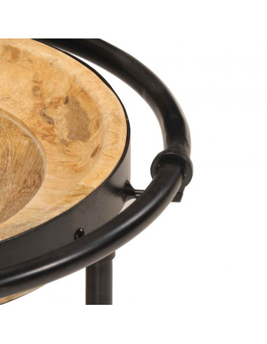 Set Tavolino 2 pz in Legno Massello di Mango