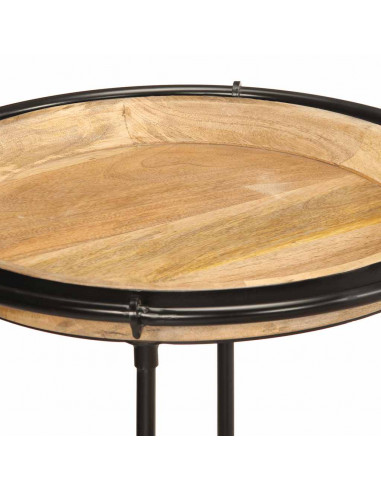 Set Tavolino 2 pz in Legno Massello di Mango