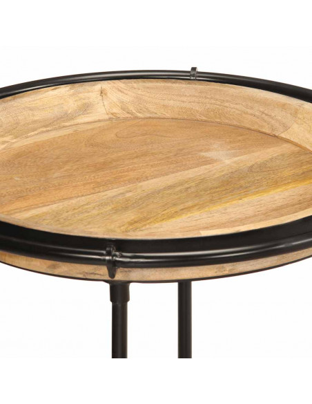 Set Tavolino 2 pz in Legno Massello di Mango